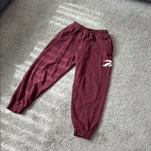 Reebok Red Sweatpants Elastic Waistband Joggers